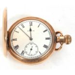 A rolled gold Elgin Hunter pocket watch, the watch has a manually crown wound movement with white