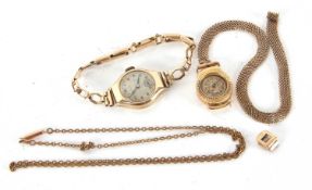 Two ladies wristwatches, one Reglia yellow metal cased wristwatch, stamped with the French eagle