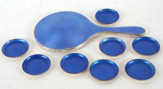 Eight 20th Century sterling and blue enamel pin trays by Jacob Tostrup, Norway, circa 1955-60, 6cm