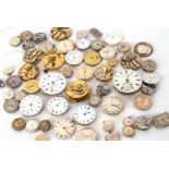 Mixed Lot: Various wrist and pocket watch movements, parts, dials and glasses (all a/f)