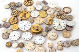 Mixed Lot: Various wrist and pocket watch movements, parts, dials and glasses (all a/f)