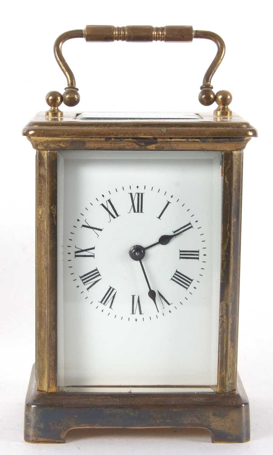 A four glass carriage clock with fitted box, it has a key wound movement, the key is also present, a - Image 2 of 10