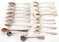 Mixed Lot: Six George III bright cut decorated Old English pattern teaspoons, initialled, London