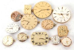 Mixed Lot: Various watch movements and dials, makers to include Omega and Longines