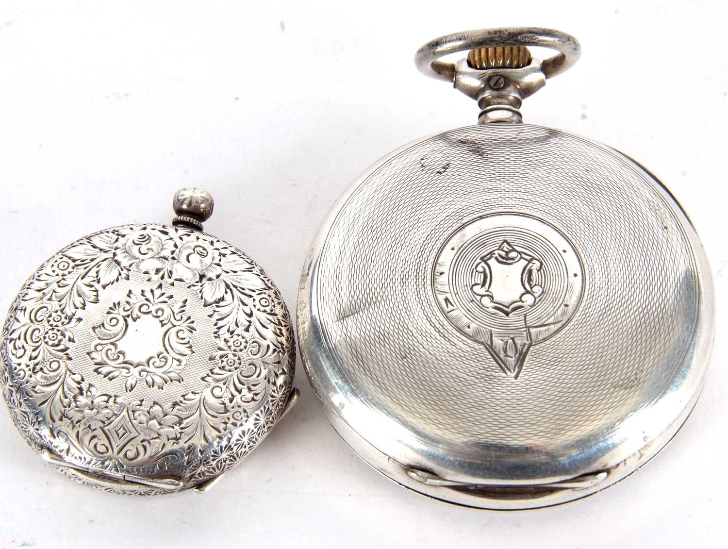 Two white metal pocket watches, both stamped 925 inside the case back, one ladies manually key wound - Image 3 of 3