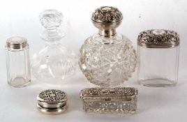 Mixed Lot: An Edwardian silver circular box with a pierced pull off lid, hallmarked London 1908,