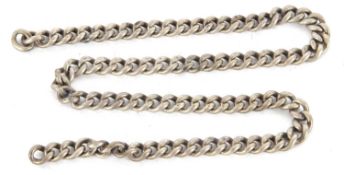 A silver pocket watch chain stamped on each link, it has an approx length of 44cm