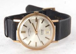 A 9ct gold Rotary automatic gents wristwatch, stamped on the inside of the case back 375, it has a