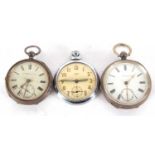 Three pocket watches, one manually crown wound Smiths Empire, one silver pocket watch by Linford &