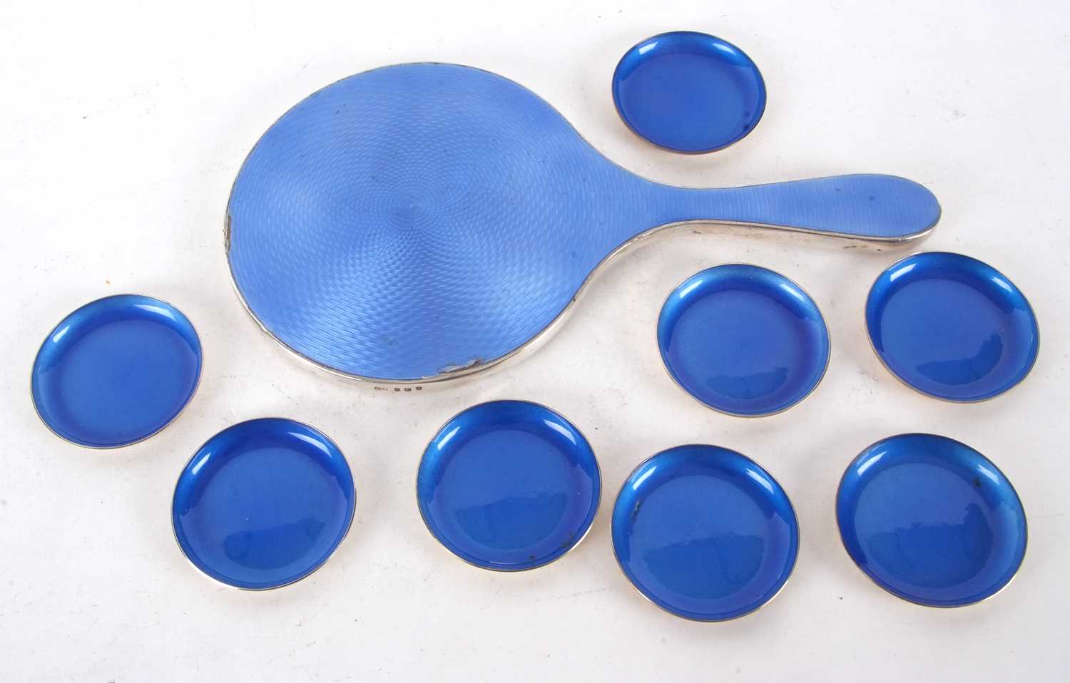 Eight 20th Century sterling and blue enamel pin trays by Jacob Tostrup, Norway, circa 1955-60, 6cm - Image 2 of 2