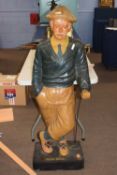 Hollow composition or glass fibre model of golfer James Braid, approx 140cm high