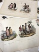Approx 40 19th century copper plate engravings in colour, printed by Augrand, Lemercier, Choubard,
