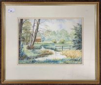 Frederick John ("Jack") Savage RI (British,1910-2003), Landscape watercolour, signed, 26x36cm,