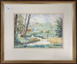 Frederick John ("Jack") Savage RI (British,1910-2003), Landscape watercolour, signed, 26x36cm,