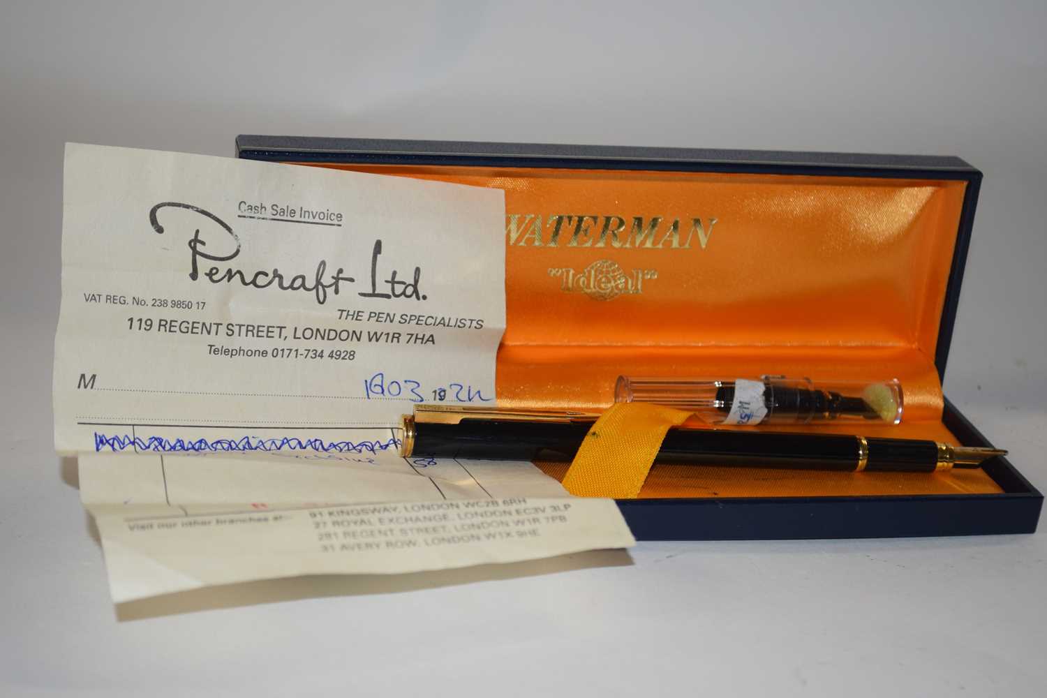 A Waterman pen with 18k nib together with further 18k nib marked Waterman Ideal Paris