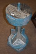 An unusual painted plywood French mould for a boat piston, approx 70cm high
