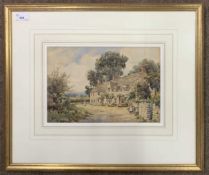 British school, 20th century, Countryside / Village scene, watercolour, unsigned, framed and