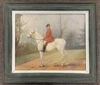 Edith Alice Simkins (British,1870-1949), Huntsman on horseback, oil on canvas, signed and dated