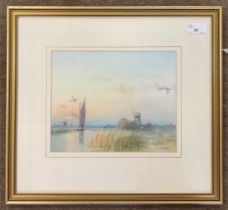 Peter Metcalf (British, 1944-2004), River Bure, watercolour, signed, 20x25cm, framed and glazed