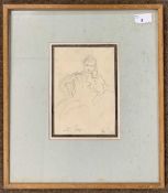 John Hayter (British,1800-1891) inscribed "Sir George" pencil portrait of his brother Sir George