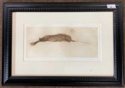 Anna Ravenscroft (British, contemporary), Sleeping Hare, etching, artist's proof, signed in