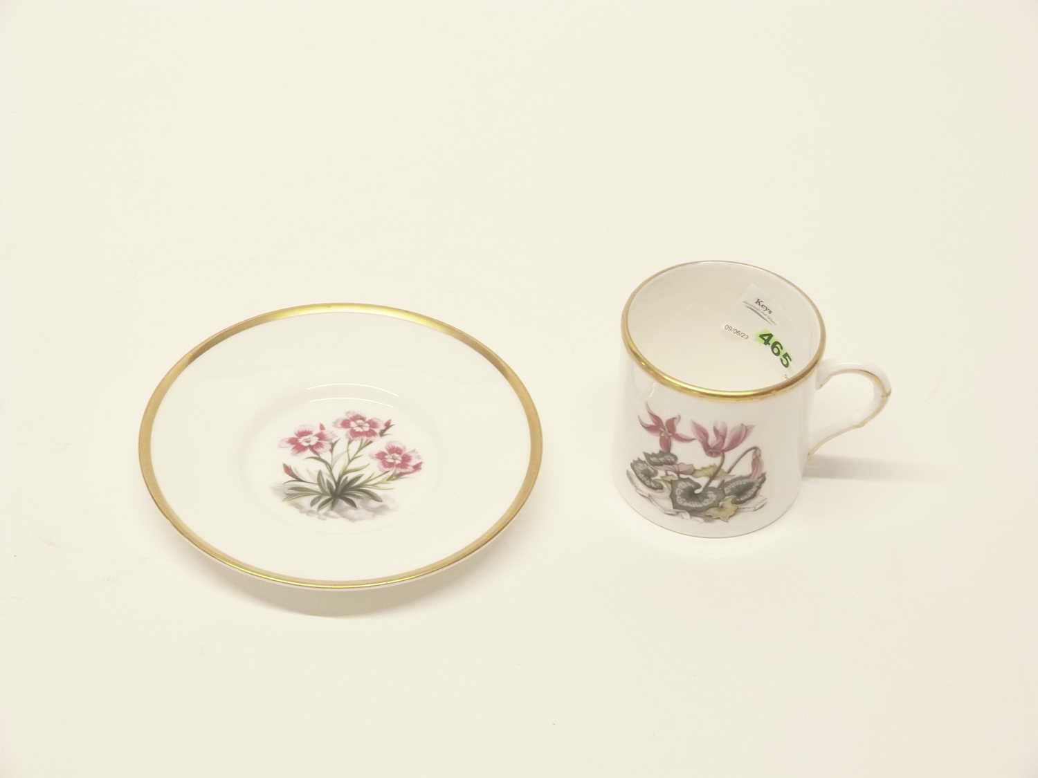 Royal Worcester coffee set comprising six coffee cans and saucers all with printed and painted - Image 4 of 7