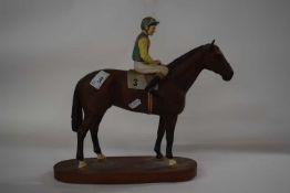 A Beswick model of Najinski with Lester Piggott, the base of the horse marked triple crown 1970,