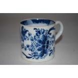 A Bow porcelain coffee can with blue and white design, 6cm high