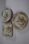 Group of Spode pheasant dishes made for Waring & Gillow