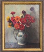 Henry D'Arcy Hart (British, 20th century), Still life of flowers in a vase, oil on canvas, signed,