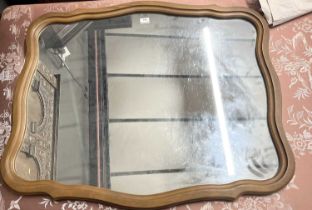 20th Century hardwood framed wall mirror, 97cm wide