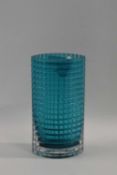 Whitefriars type vase in a turquoise colour, 20cm high