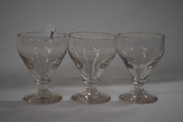Group of three mid 19th Century glass rummers
