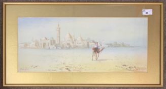 H.Salari (20th century), "Algiers" and "Near Cairo", watercolour and gouache, signed, framed and