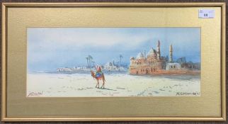 H.Salari, 'Algerian Ruins', gouache on paper, signed,17x42cm, framed and glazed. Plus four gouache