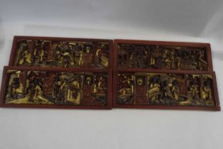 Chinese Carved Wooden Temple Panels