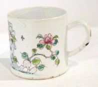 An early Bow Porcelain coffee can with famille rose decoration, sticker to base for the McNeile