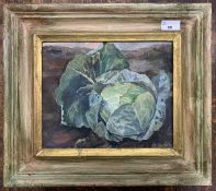 Angela Landels (British, 20th century) "Stormy Cabbage", oil on board, signed, 21.5x26cm, framed.