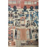 Red Grooms, Red Bus, dated 84, chromolithograph, 64x100cm, framed and glazed.