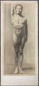 Giorgio Matteo Aicardi (Italian,1891-1984), Study of a nude male, charcoal and graphite on laid