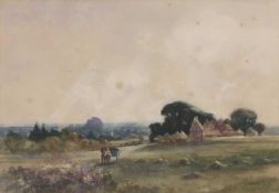 Henry Frank Waring (fl.1900-1928), a rural landscape with horse and cart, watercolour, signed,