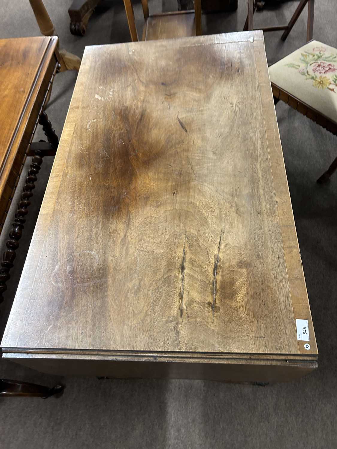 19th Century mahogany sofa table with drop leaves and two drawers with ringlet handles, 106cm wide - Image 2 of 2