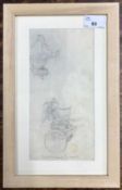 John Aldridge RA (1905-1983), "Porta Pinciana", pencil on paper, dated 10 Aug 57,11x23cm, framed and