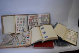 World stamp collection housed in six albums/ stock books with the strenght being in USA and GB