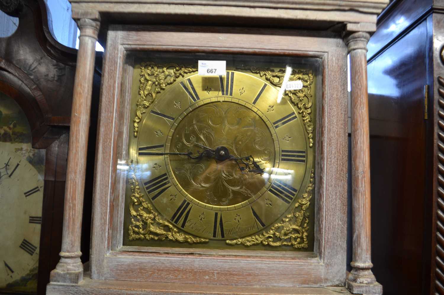 18th Century thirty hour long case clock movement set in a modern architectural limed oak case - Image 3 of 3