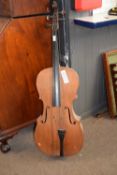 An antique cello, no makers label noted, sold for restoration, 128cm high