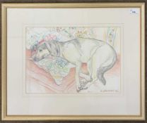 Angela Landels (British, 20th century), "Daisy", coloured pencil on paper, signed and dated Sept