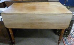 A Victorian mahogany Pembroke table of typical form raised on turned legs, 96cm wide (Item 98 on