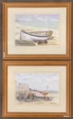 British School (20th/21 century) 'Cromer Beach', two watercolours on paper, each indistinctly signed