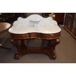 Victorian marble top duchess type wash stand, 120cm wide